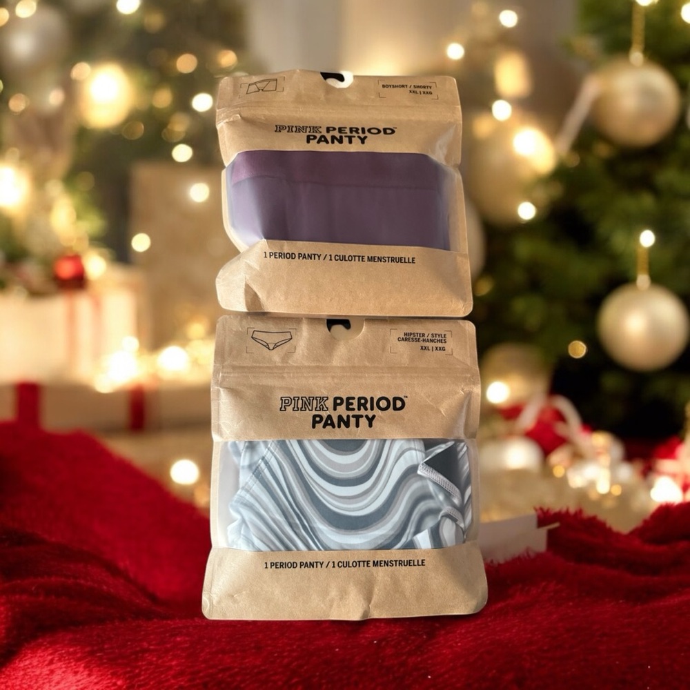 PINK Victoria's Secret Period Panty Set - Purple and Gray. Hipster and Boyshort
